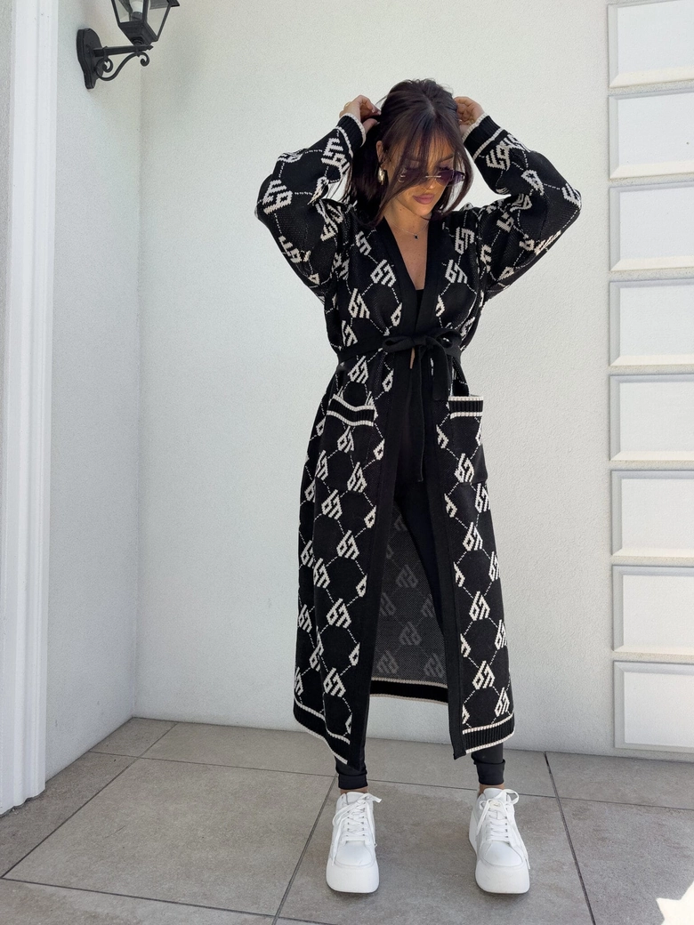 Kardigan płaszcz ANDREA – czarny