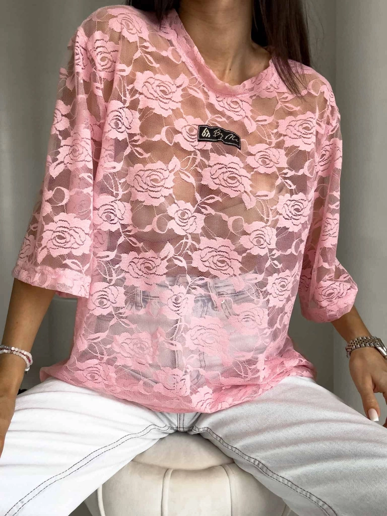 Bluzka MARMARIS II koronka new - pudrowy róż
