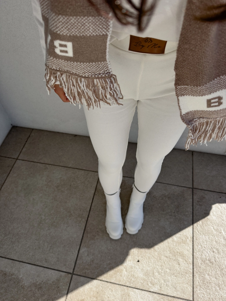 Legginsy COTTON - ecru G17997