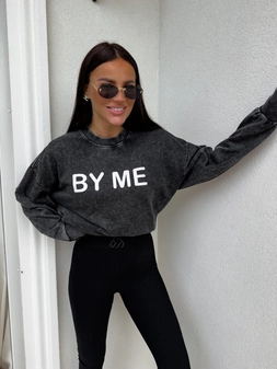 Dekatyzowana bluza DOSE - czarna