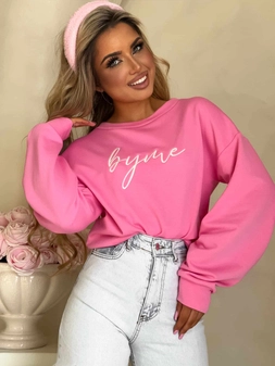 Bluza dresowa LOGO – mocny róż