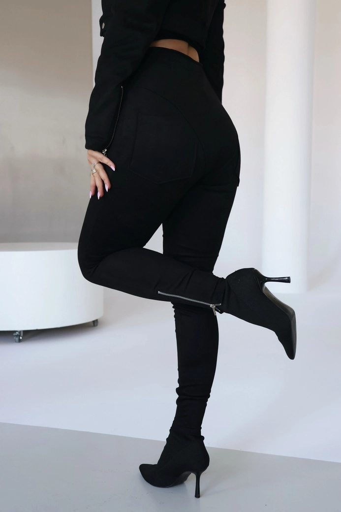 Legginsy damskie BG Button | czarny