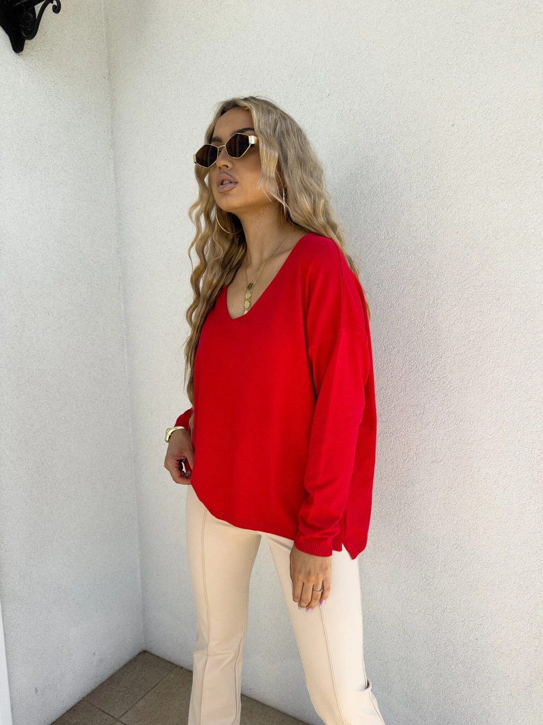 Sweter VOLCANO - czerwony E16888