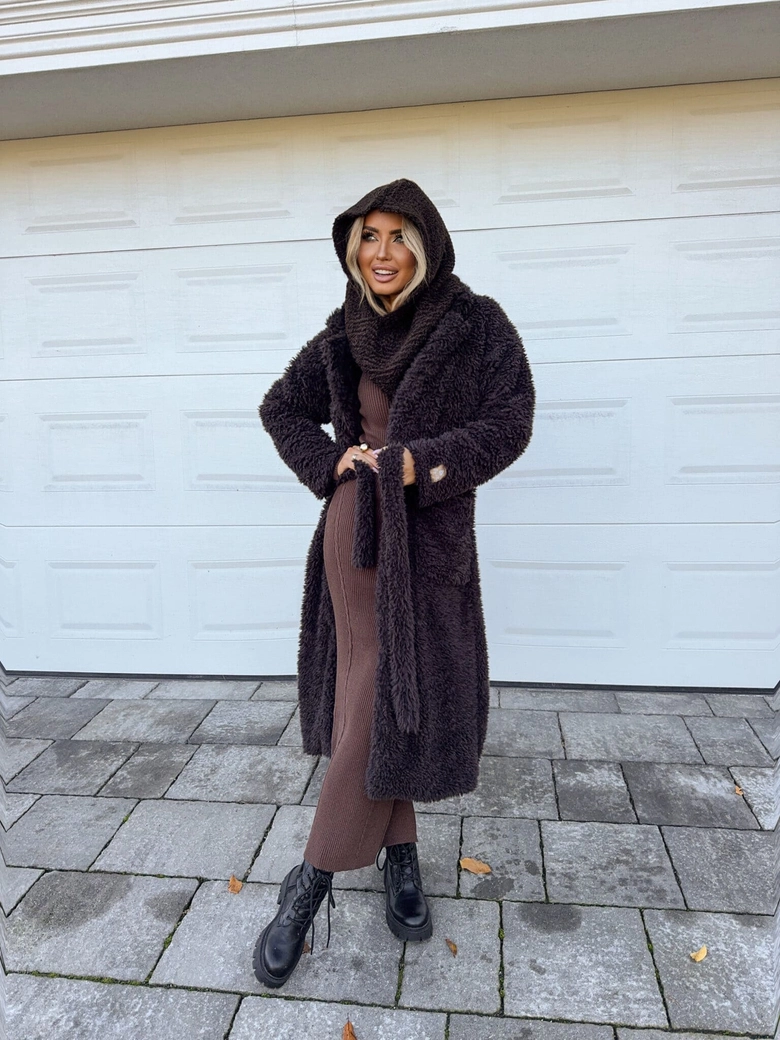 Płaszcz FUR – czekoladowy