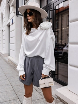 Bluzka z ozdobną aplikacją ecru Maravella C17084