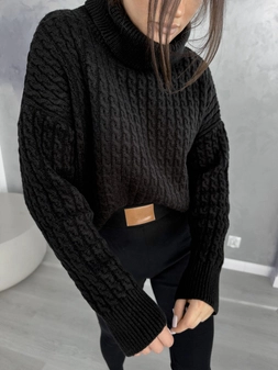 Sweter golf INKO - czarny E18269