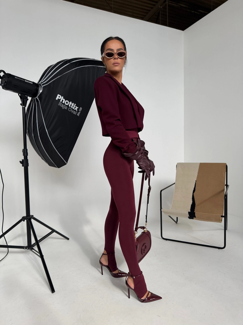 Legginsy HIDDEN bordo