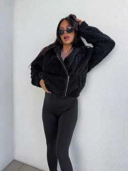 Kurtka futerko ILANIA – czarna