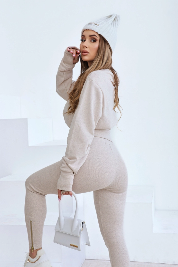 Legginsy damskie BG Goddess | beż melanż