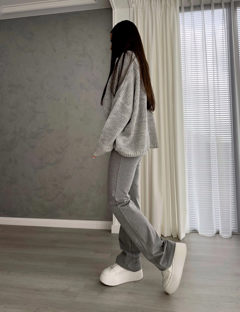 Spodnie DZWONY - szare T18535