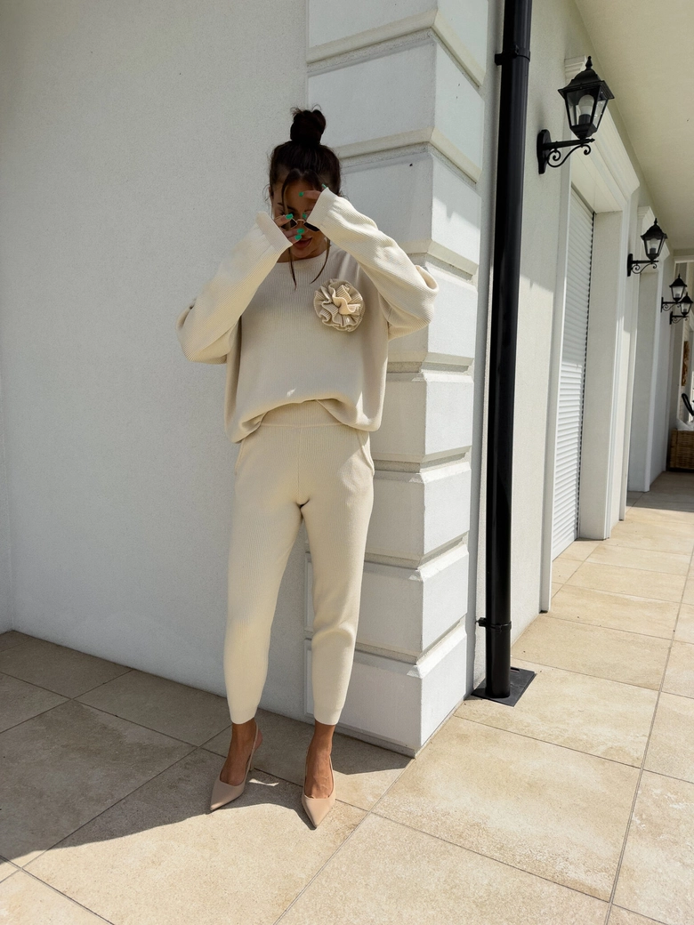 Komplet DELANI LONG – jasny beż N17239