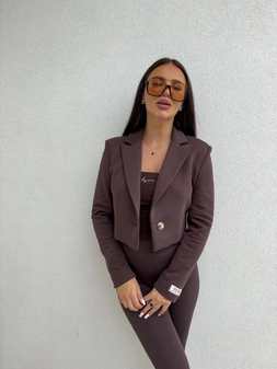 Marynarka dresowa SLIM - czekoladowa