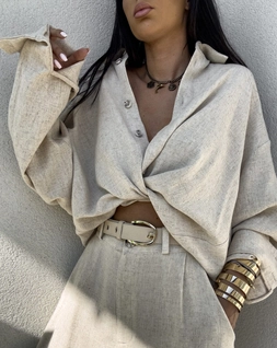 Koszula OVER SPRING natural – jasny beż