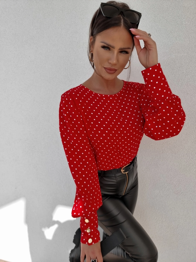 Bluzka MONICA kropeczki - czerwona C18616