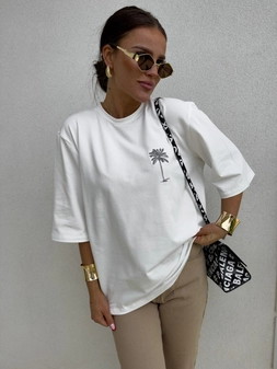 T-shirt PALMS – ecru