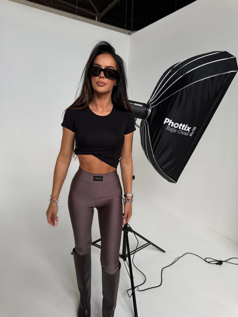 Legginsy FAMOUS czekolada