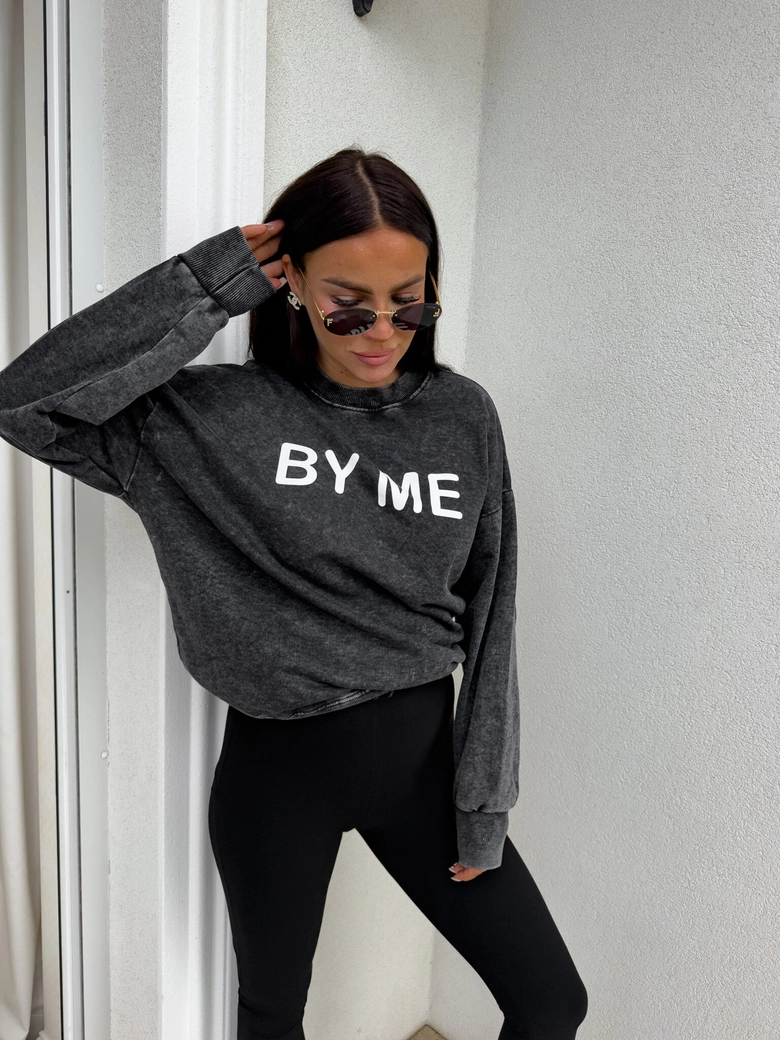 Dekatyzowana bluza DOSE - czarna