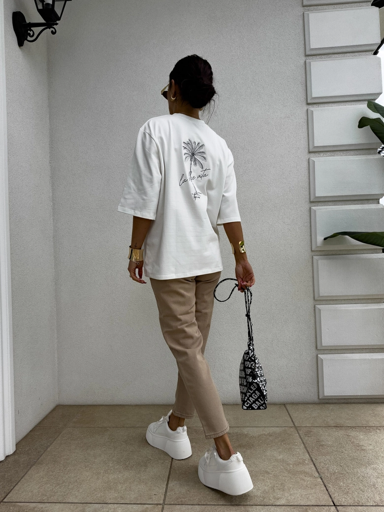 T-shirt PALMS – ecru