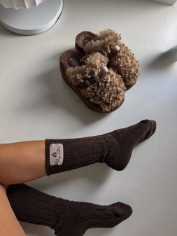Skarpety WOOL – czekoladowe