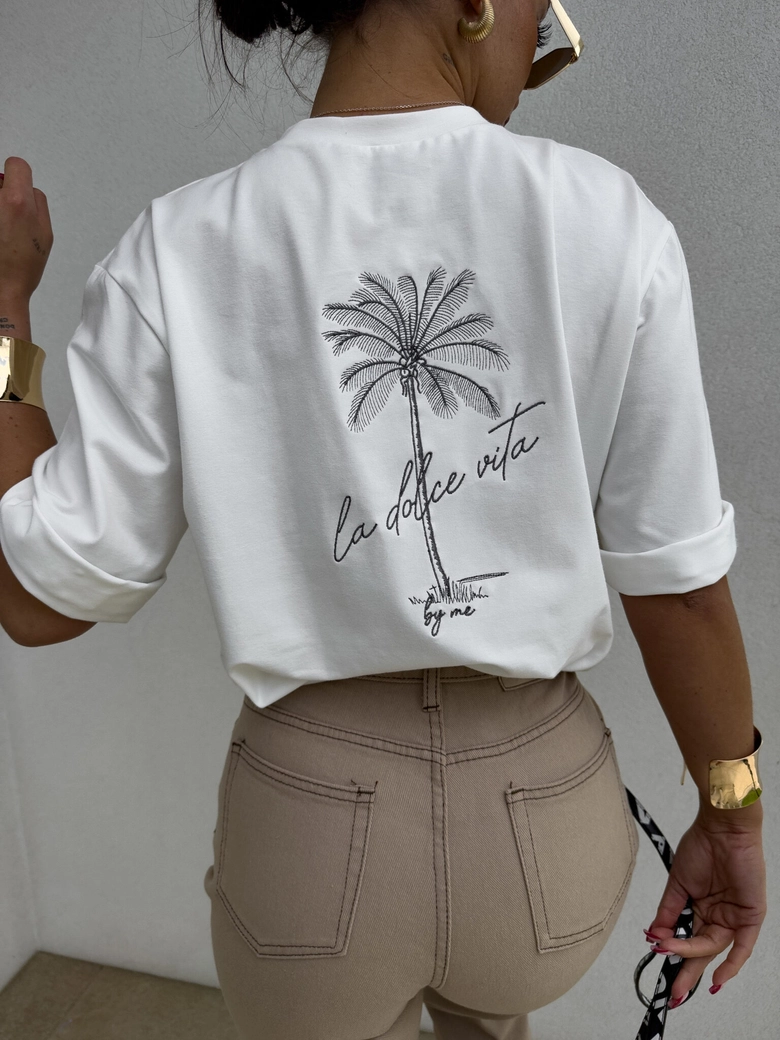 T-shirt PALMS – ecru
