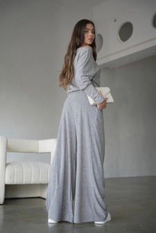 Komplet damski BG Glam | szary melanż N17592