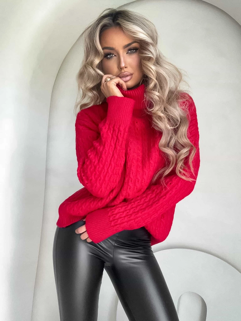 Sweter golf INKO - czerwony