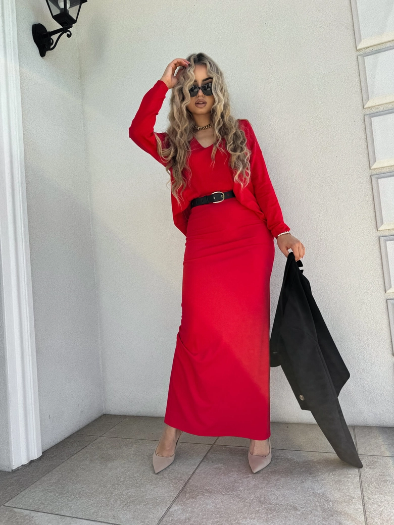 Sweter VOLCANO - czerwony E16888