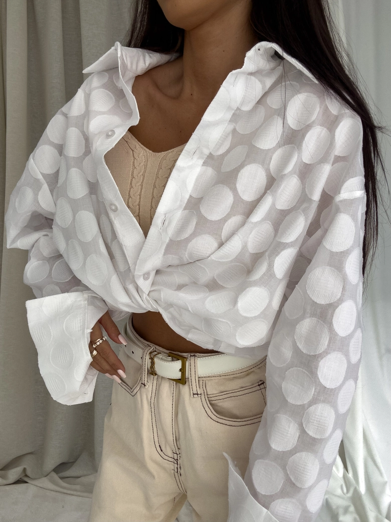 Koszula OVER SPRING koła - białe