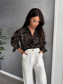 Koszula OVER GOLD SPRING – czarno-złota