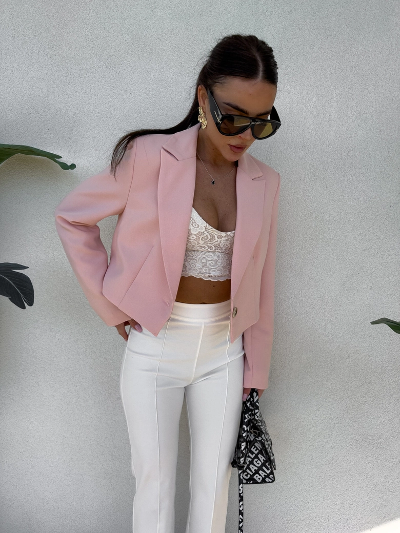 Marynarka SLIM - pudrowy róż