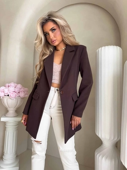 Marynarka LONG – czekoladowa