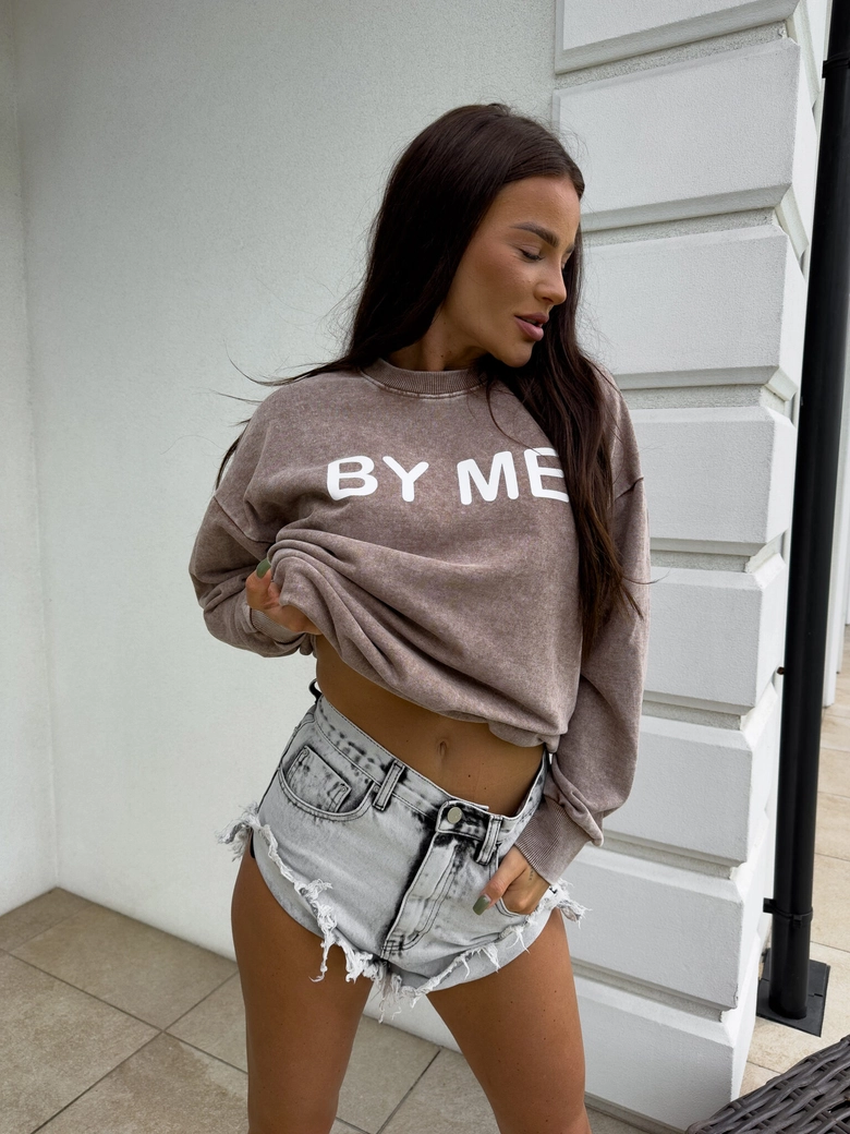 Dekatyzowana bluza DOSE - ciemny beż