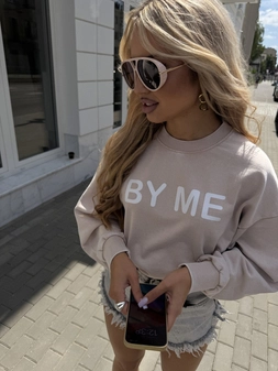 Dekatyzowana bluza DOSE - jasny beż