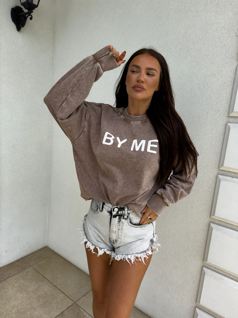 Dekatyzowana bluza DOSE - ciemny beż