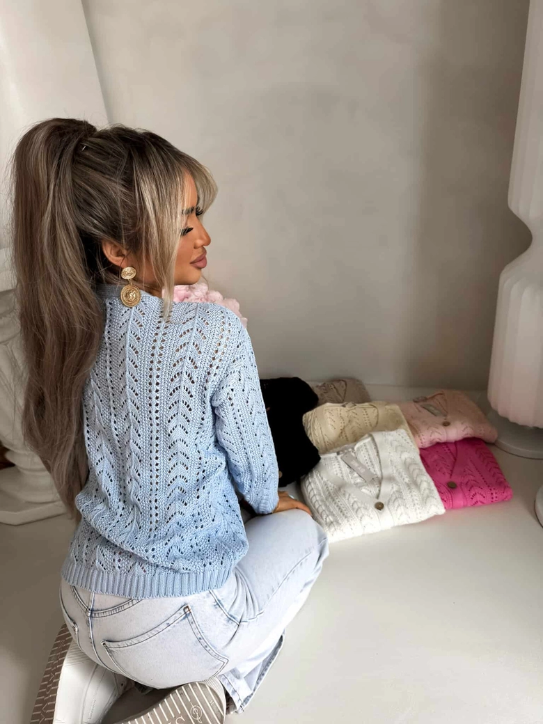 Sweter WOOD – niebieski