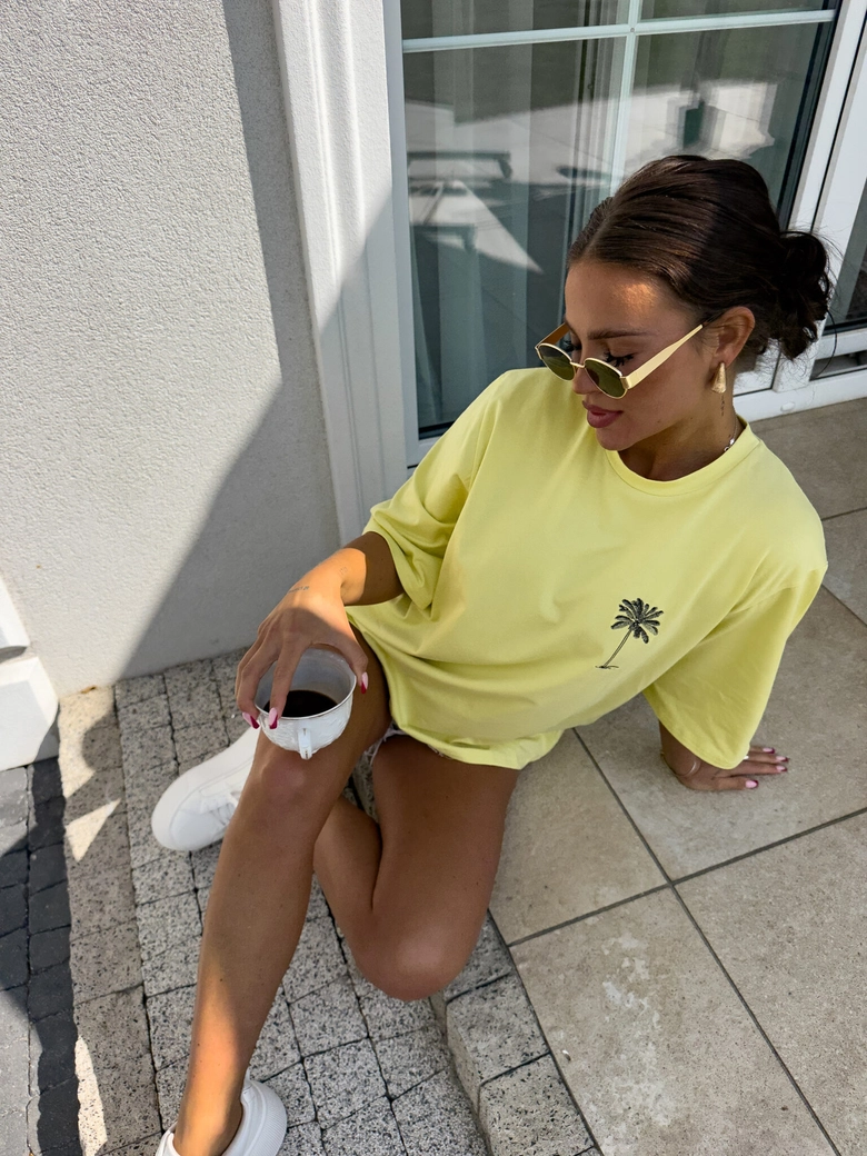 T-shirt PALMS – cytrynowy