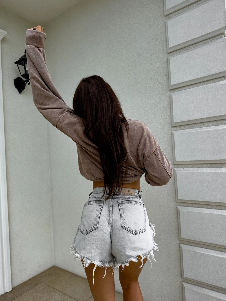 Dekatyzowana bluza DOSE - ciemny beż