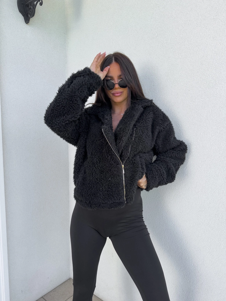 Kurtka futerko ILANIA – czarna