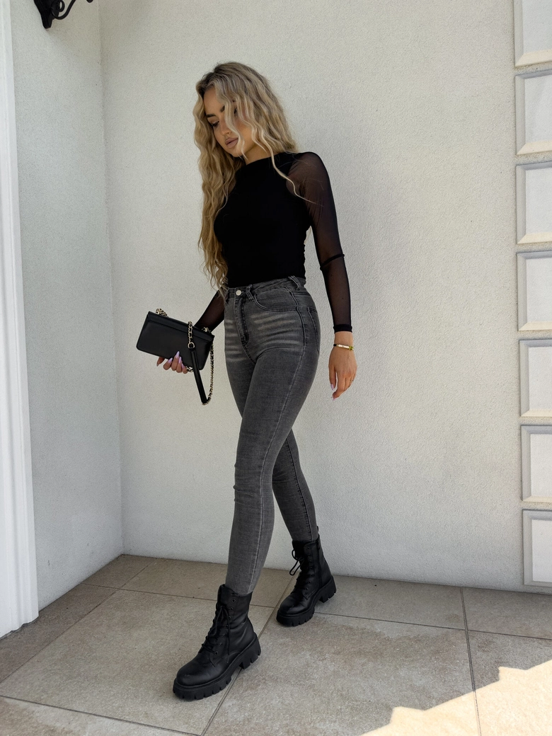 Bluzka SKIN IV transparent gładka - czarna C17154