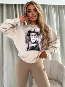 Dekatyzowana bluza ROLLER - jasny beż