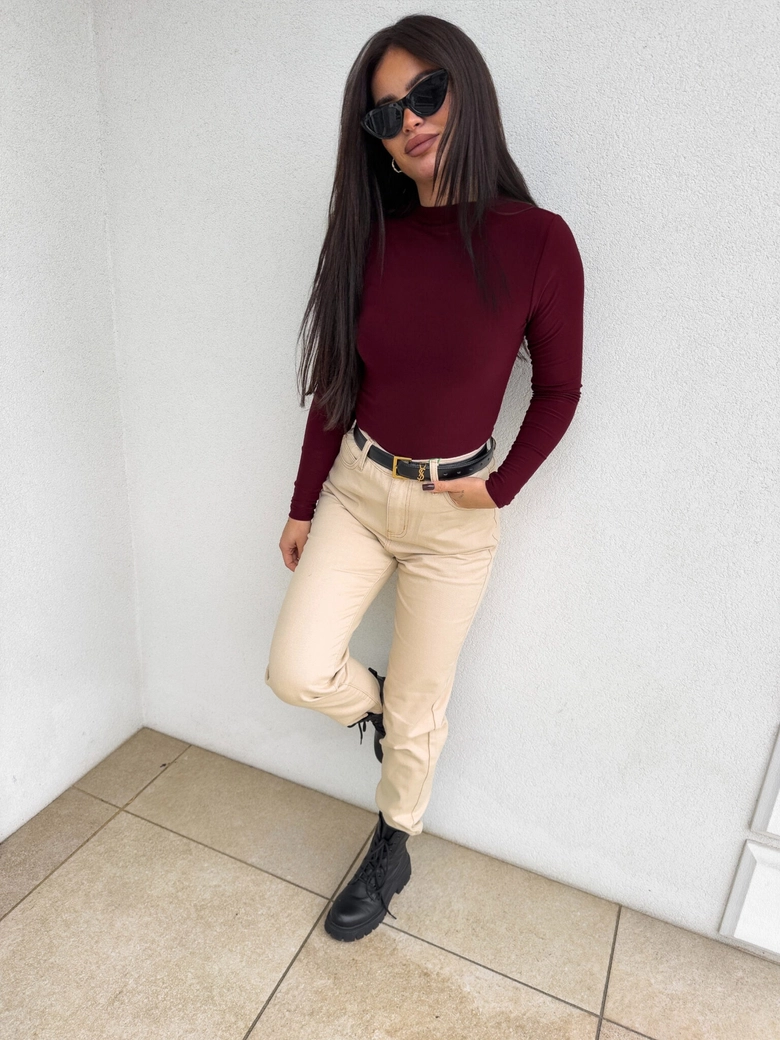 Bluzka SKIN gładka – bordowa C17770