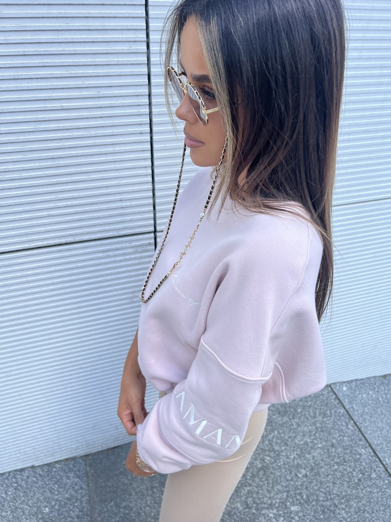 Bluza z długim rękawem pudrowa Stories CY489