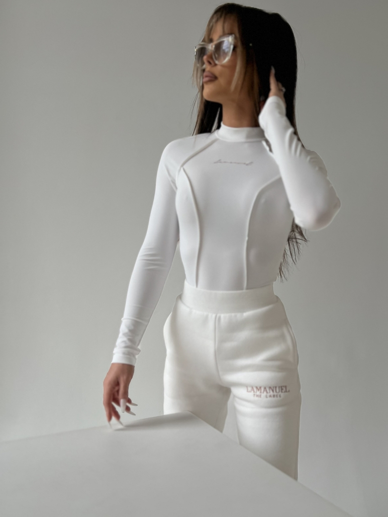 Body z długim rękawem ecru Hideaway L368