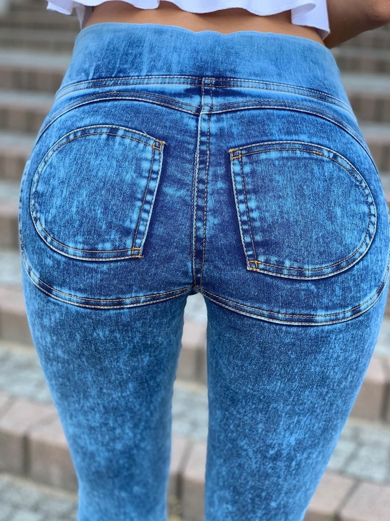 Legginsy PUSH UP materiałowe jeansowe G123