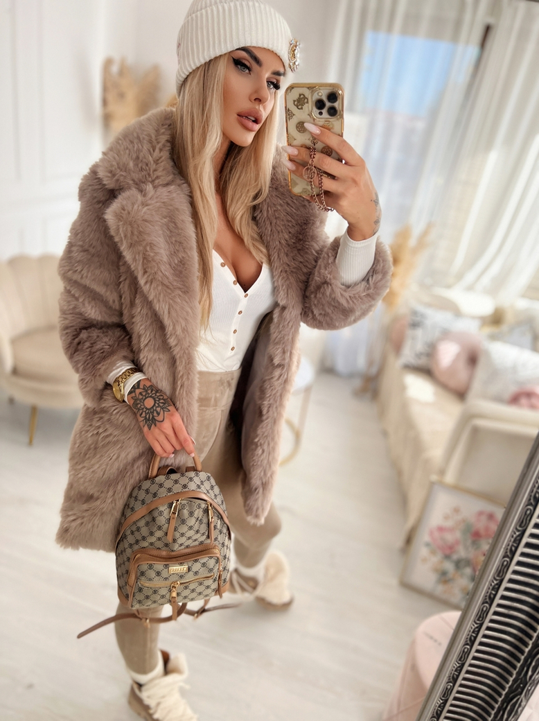 Płaszcz futro cappuccino Tendre H266