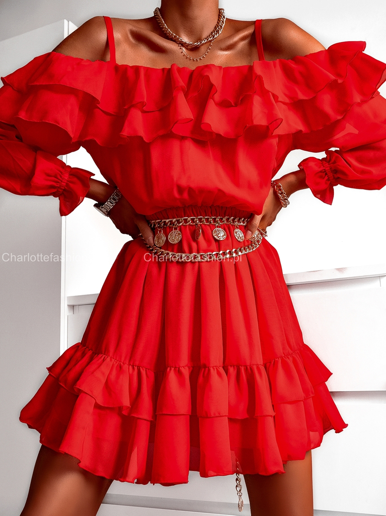 Sukienka hiszpanka czerwona Camilla A1134