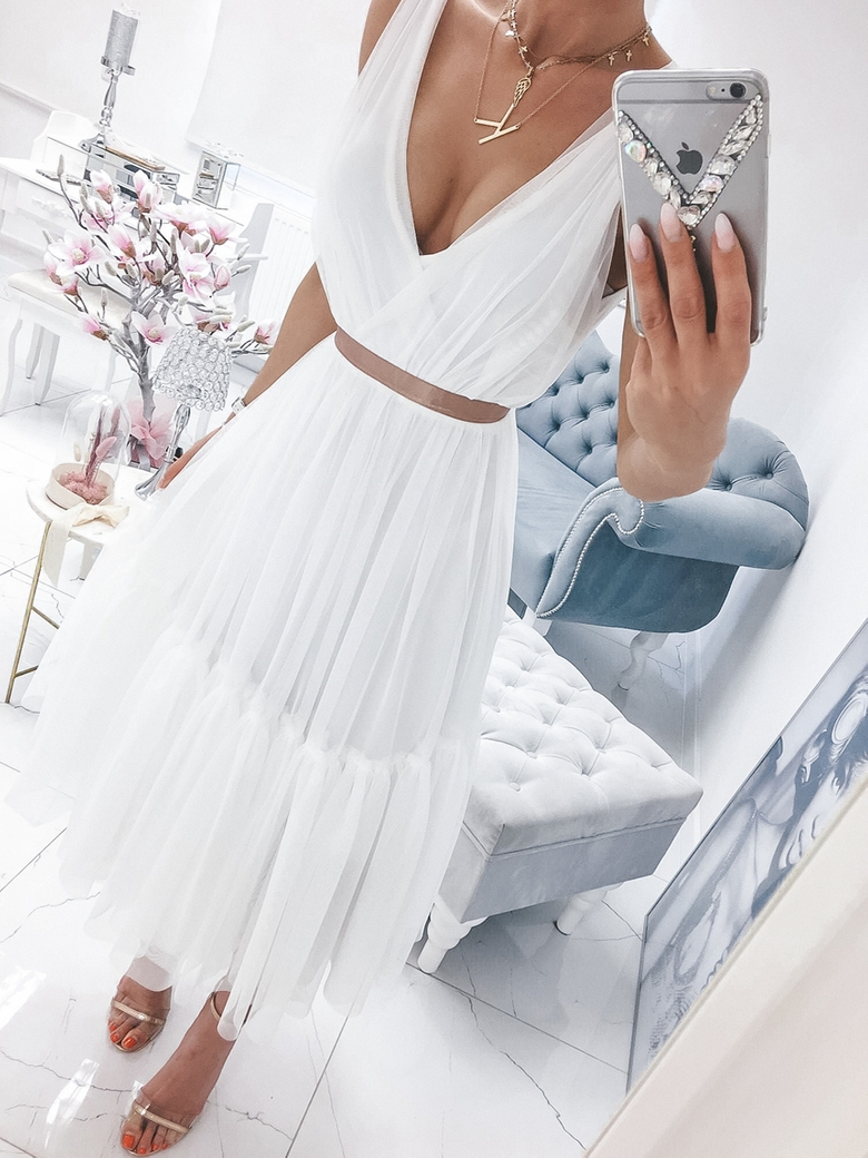 Sukienka tiulowa biała Zoe A1033
